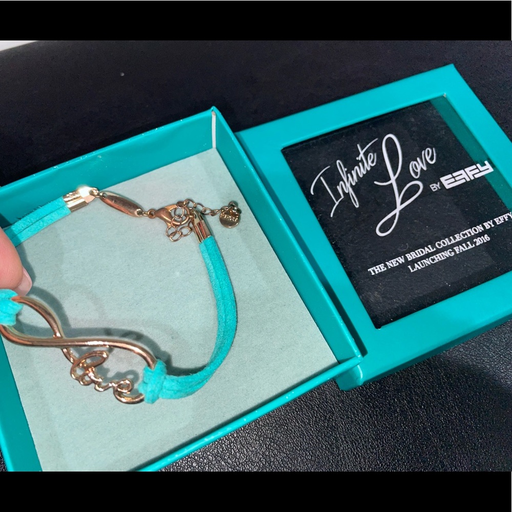 EFFY Infinite Love sea green leather bracelet with the original box